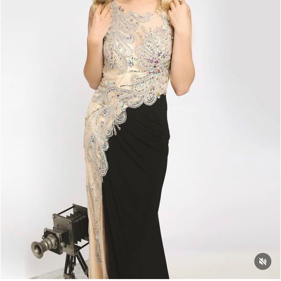 Jovani Dresses & Skirts - Jovani Cache Black Jeweled Formal Gown